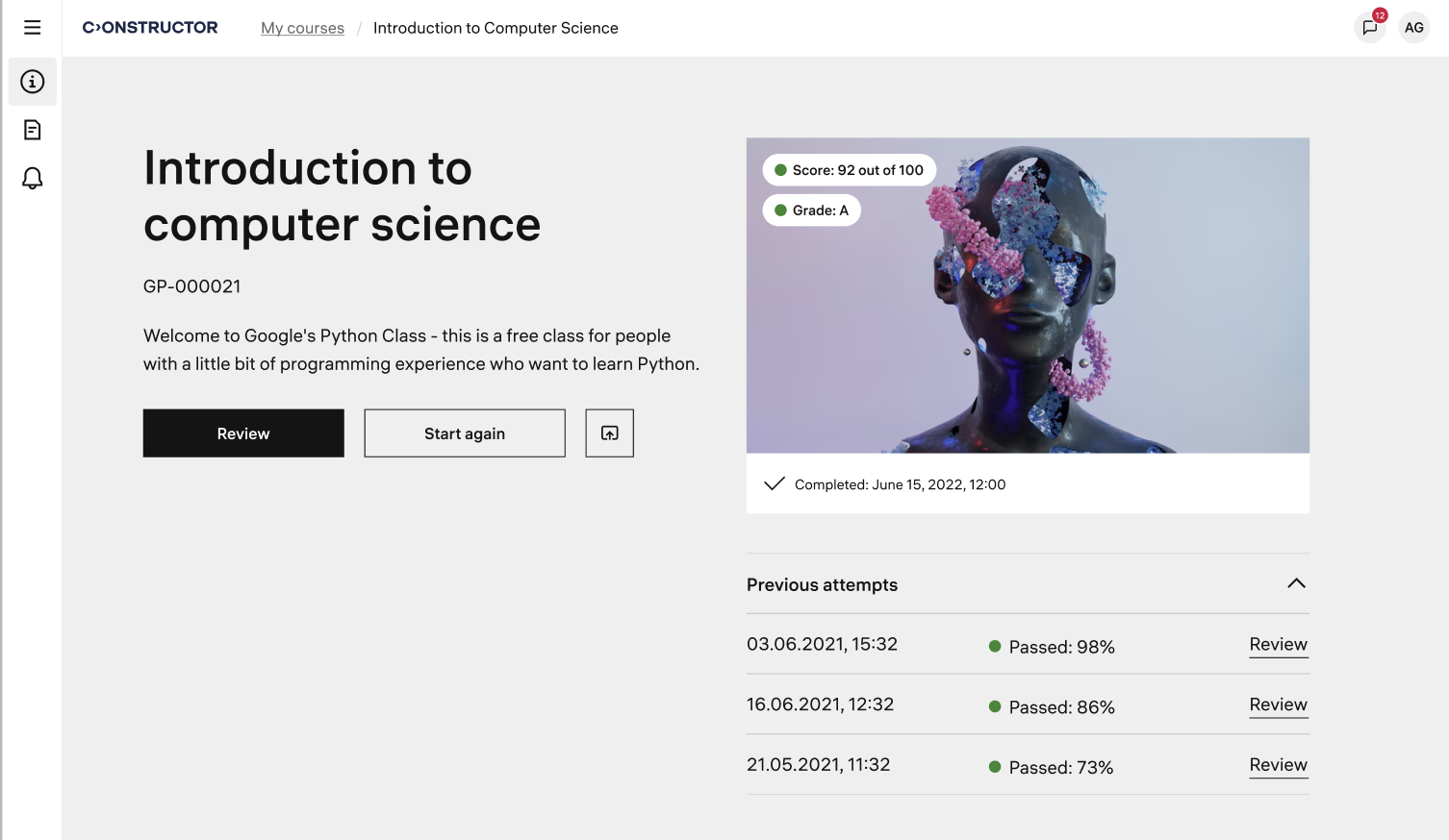 Virtual classroom session overview with participant list and live teaching controls.