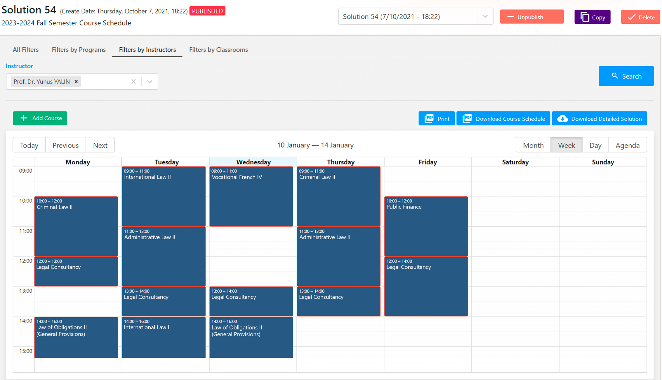 Space and event planning interface for campus rooms and bookings.